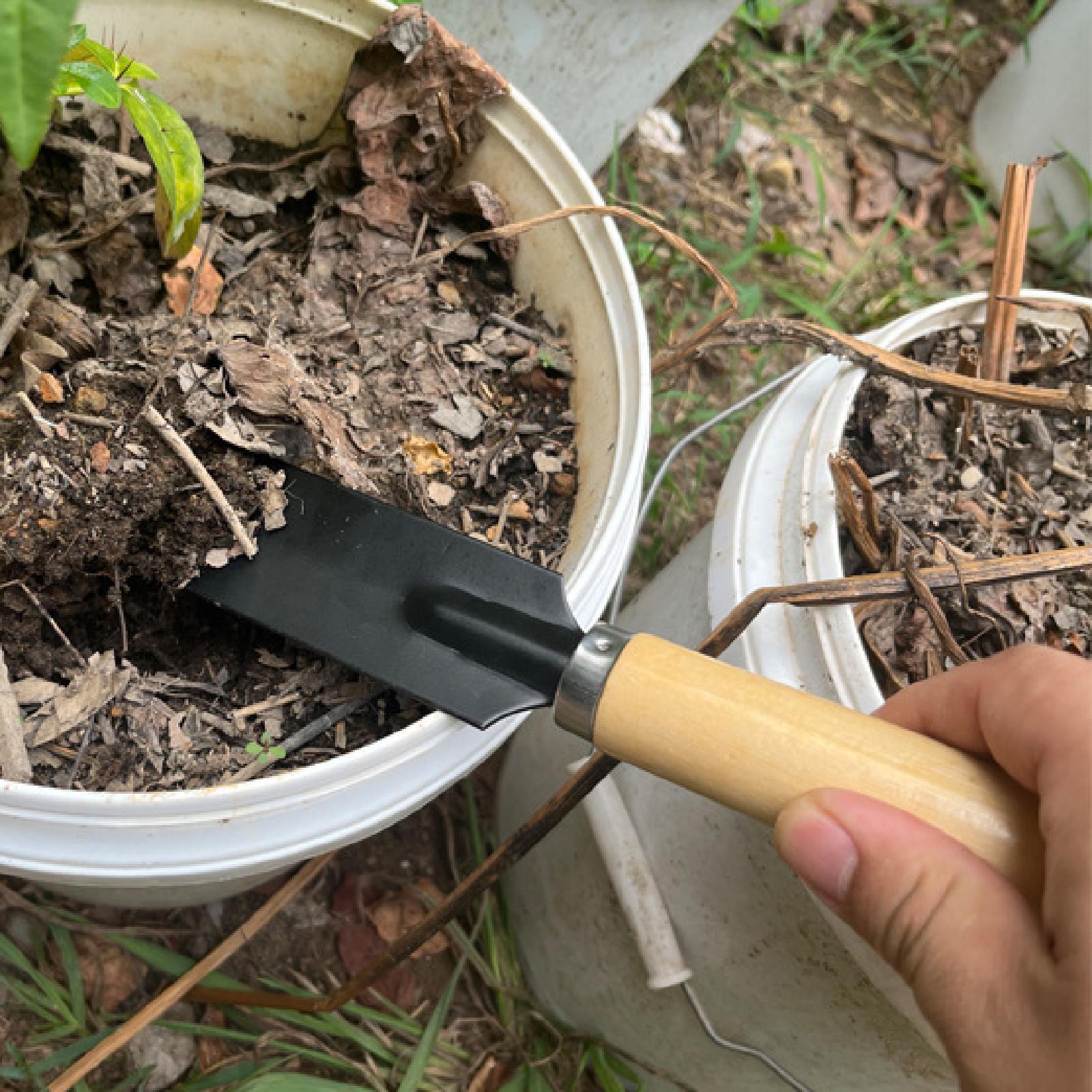 Gardening Tools Wooden - พลั่วสวนขนาดเล็ก ด้ามไม้ อเนกประสงค์ เครื่องมือทำสวน จอบมือ