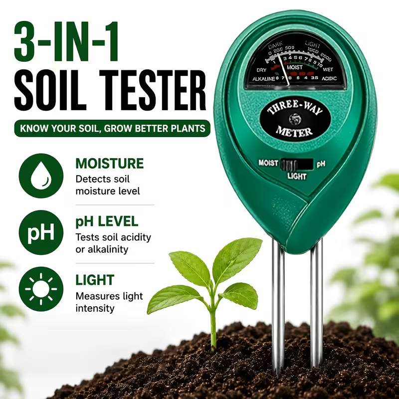 Moisture Meter Plant - เครื่องวัดดิน 3-in-1 (วัดความชื้น, ค่า pH และแสง)