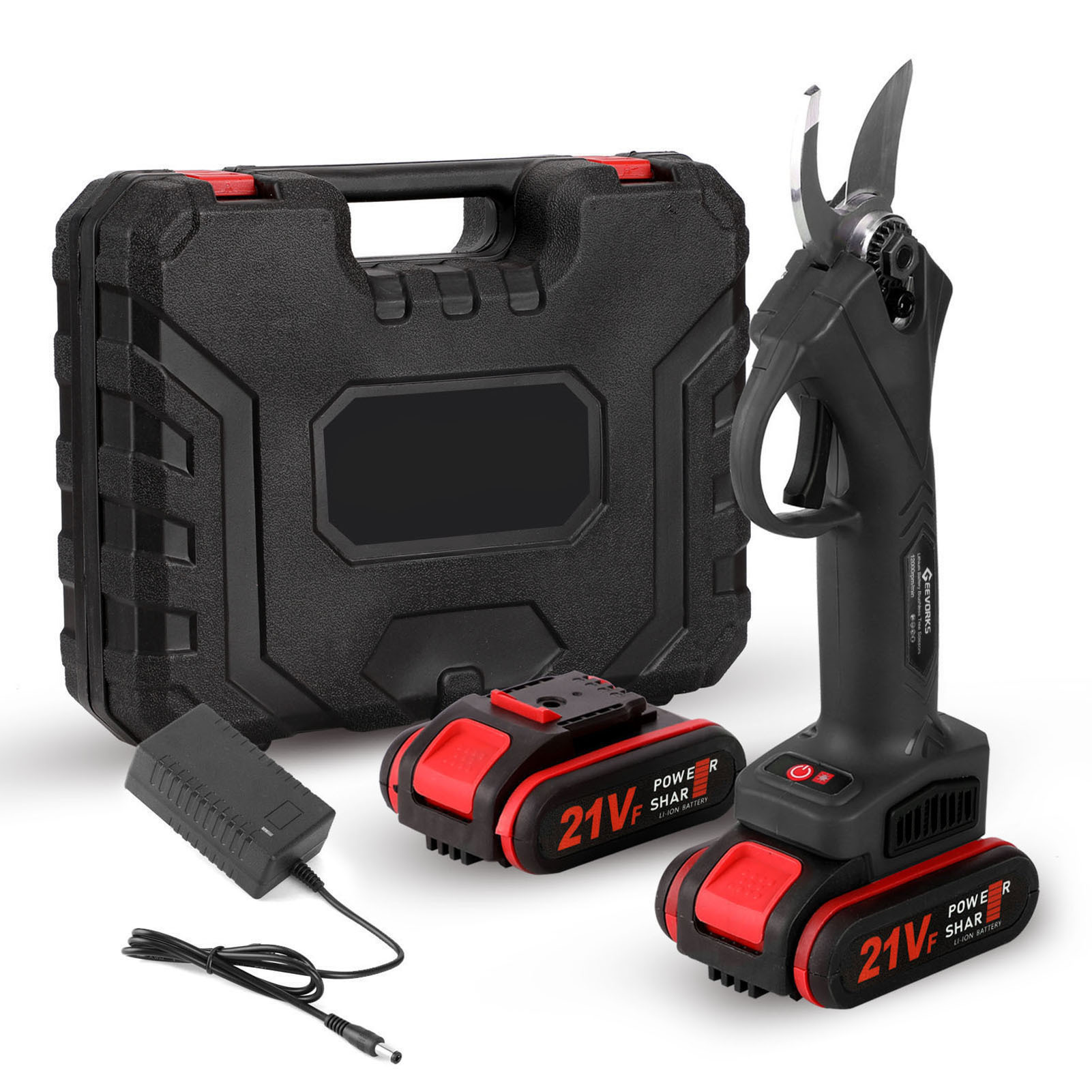 Gardening Tools Amazon - กรรไกรแบตเตอรี่ลิเธียมแบบมือถือ 21V ไร้สาย พกพาสะดวก สำหรับตัดแต่งสวน บรรจุในกล่องพลาสติก