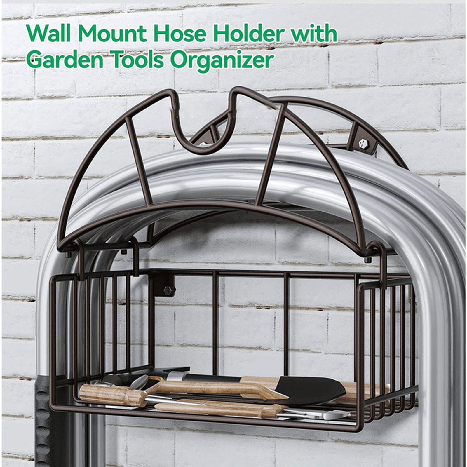 Gardening Tools Rack - Wall Mount Garden ผู้ถือท่อเครื่องมือ Organizer Bracket