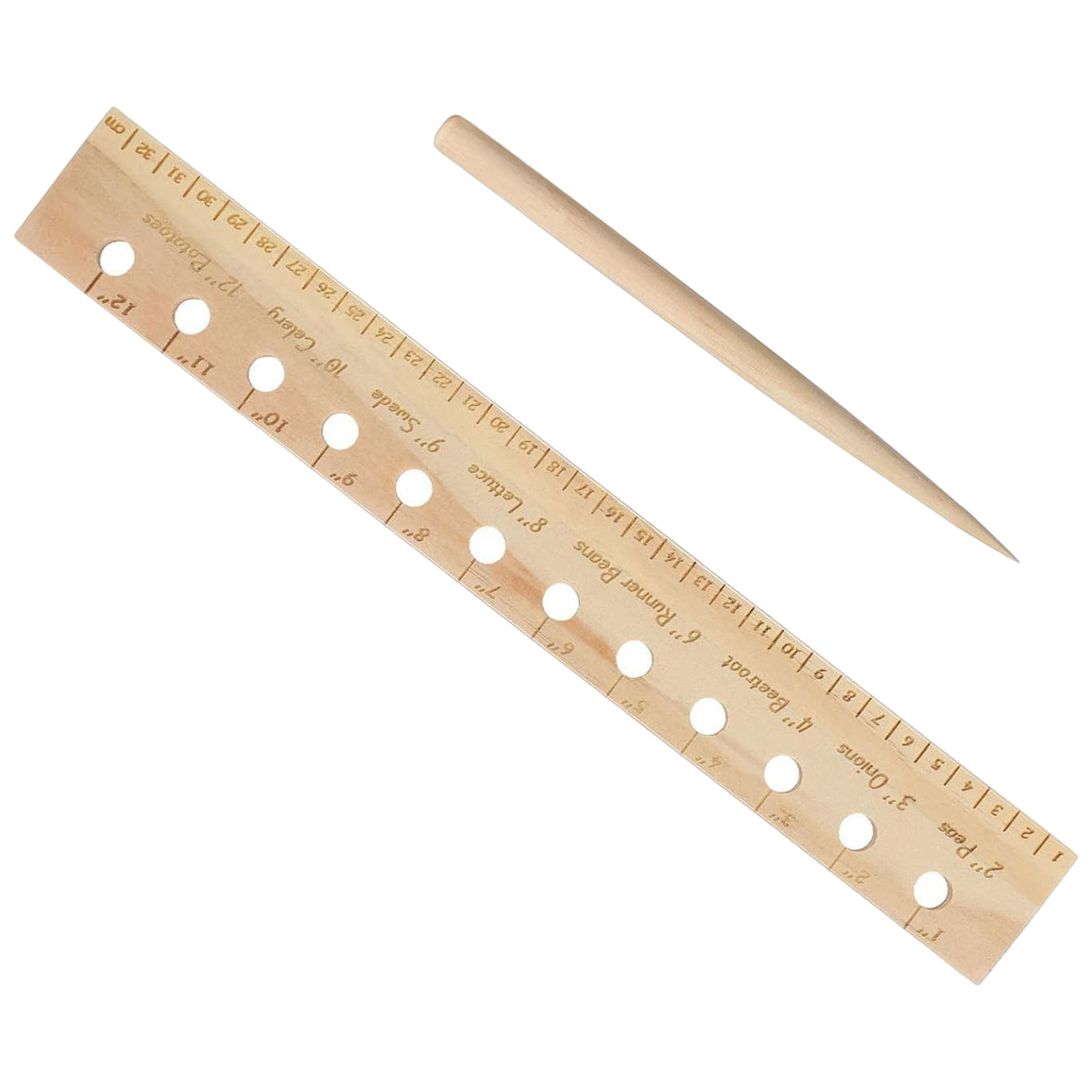 ไม้บรรทัดปลูกต้นไม้จากไม้เนื้อ - Gardening Tools Wooden บทวิจารณ์และราคา
