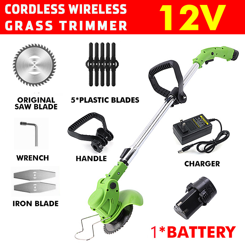 เครื่องตัดหญ้าไร้สายแบบชาร์จไฟ - Gardening Tools Grass Cutter บทวิจารณ์และราคา