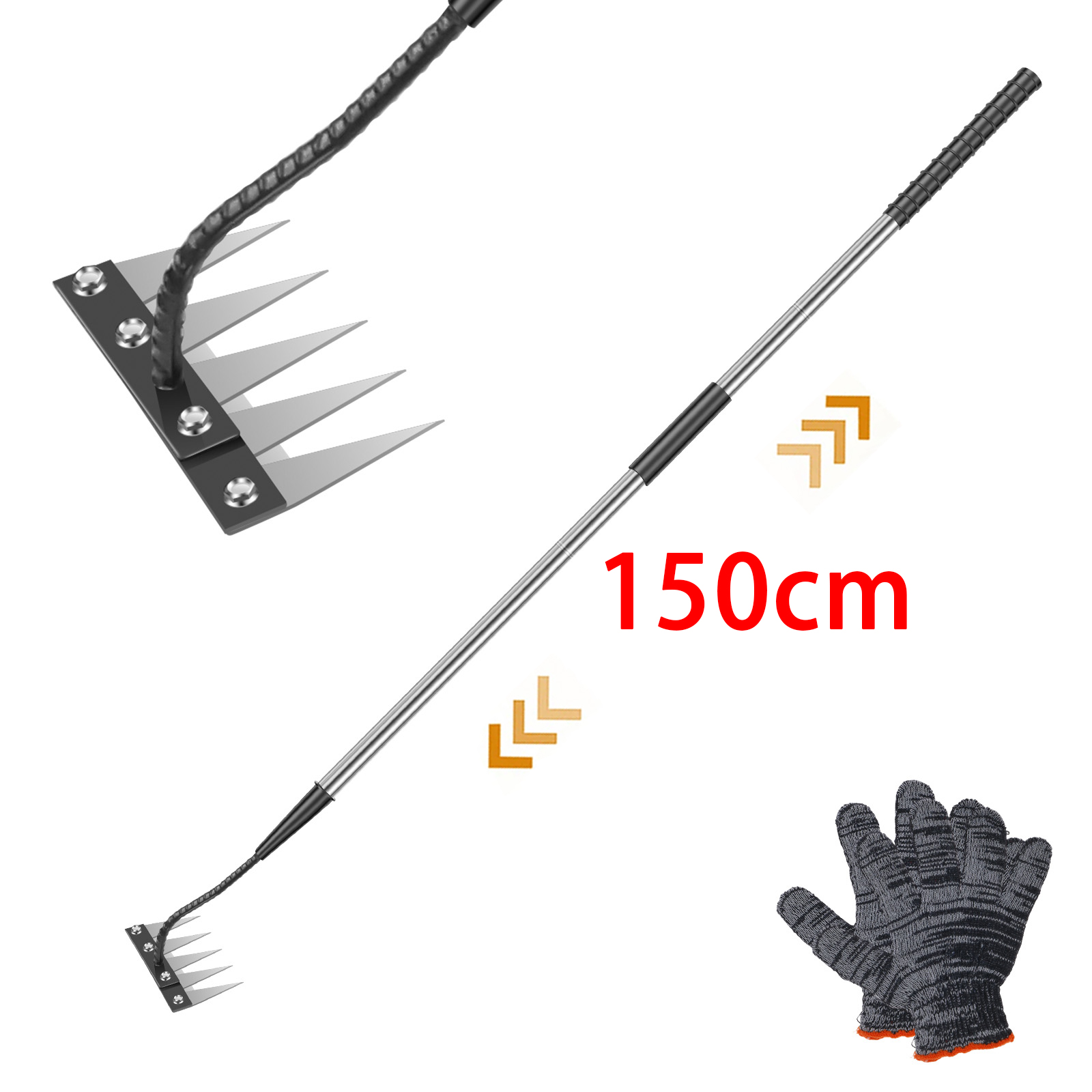 คราดกำจัดวัชพืชสแตนเลส 5 ซี่ พ - Gardening Tools Long บทวิจารณ์และราคา