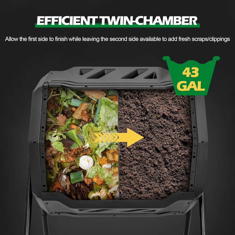 ถังหมักปุ๋ยแบบหมุนขนาด 43 แกลล - Compost Bin บทวิจารณ์และราคา