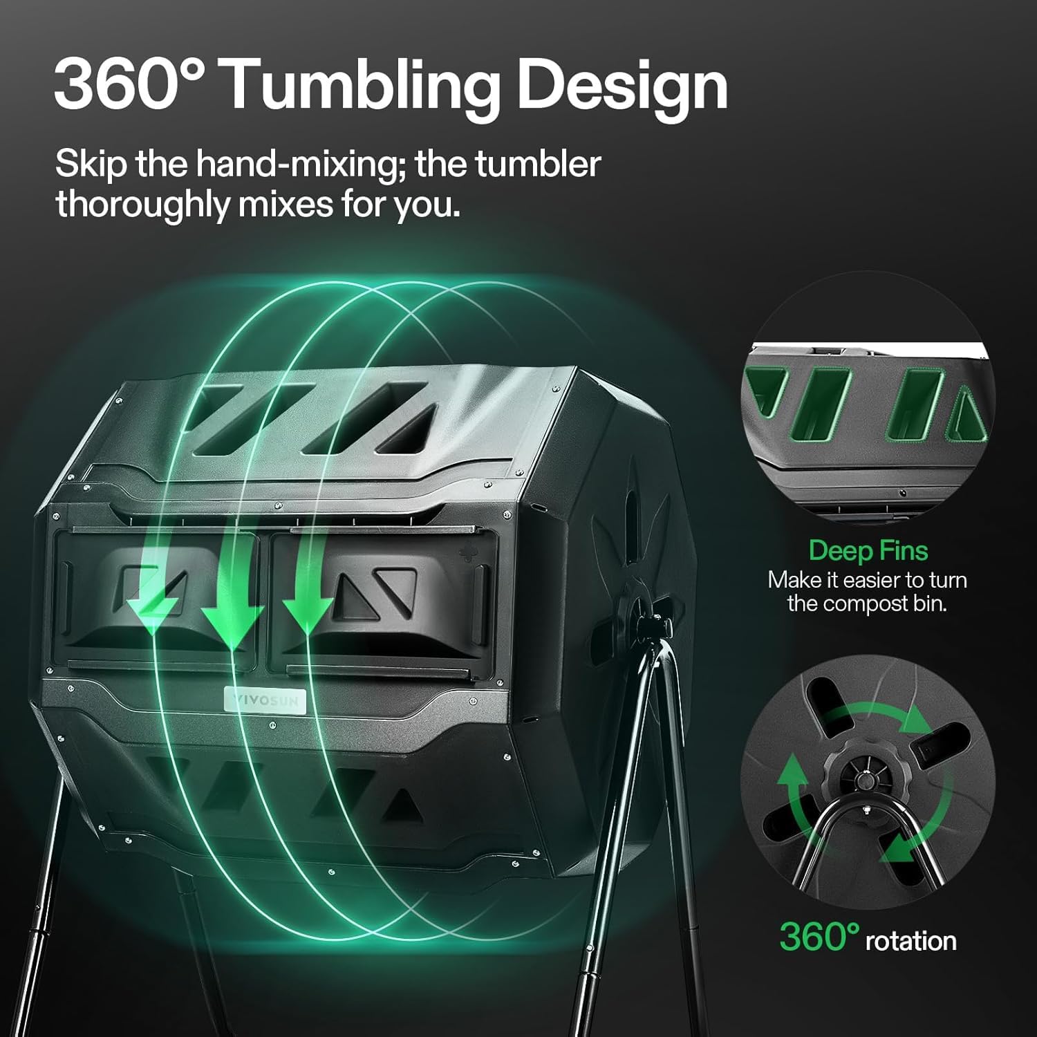 ถังหมักปุ๋ยกลางแจ้งแบบหมุนคู่  - Compost Bin บทวิจารณ์และราคา