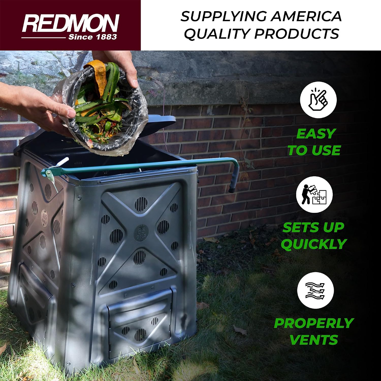 ถังปุ๋ยหมักกลางแจ้ง Redmon พร้ - Compost Bin บทวิจารณ์และราคา