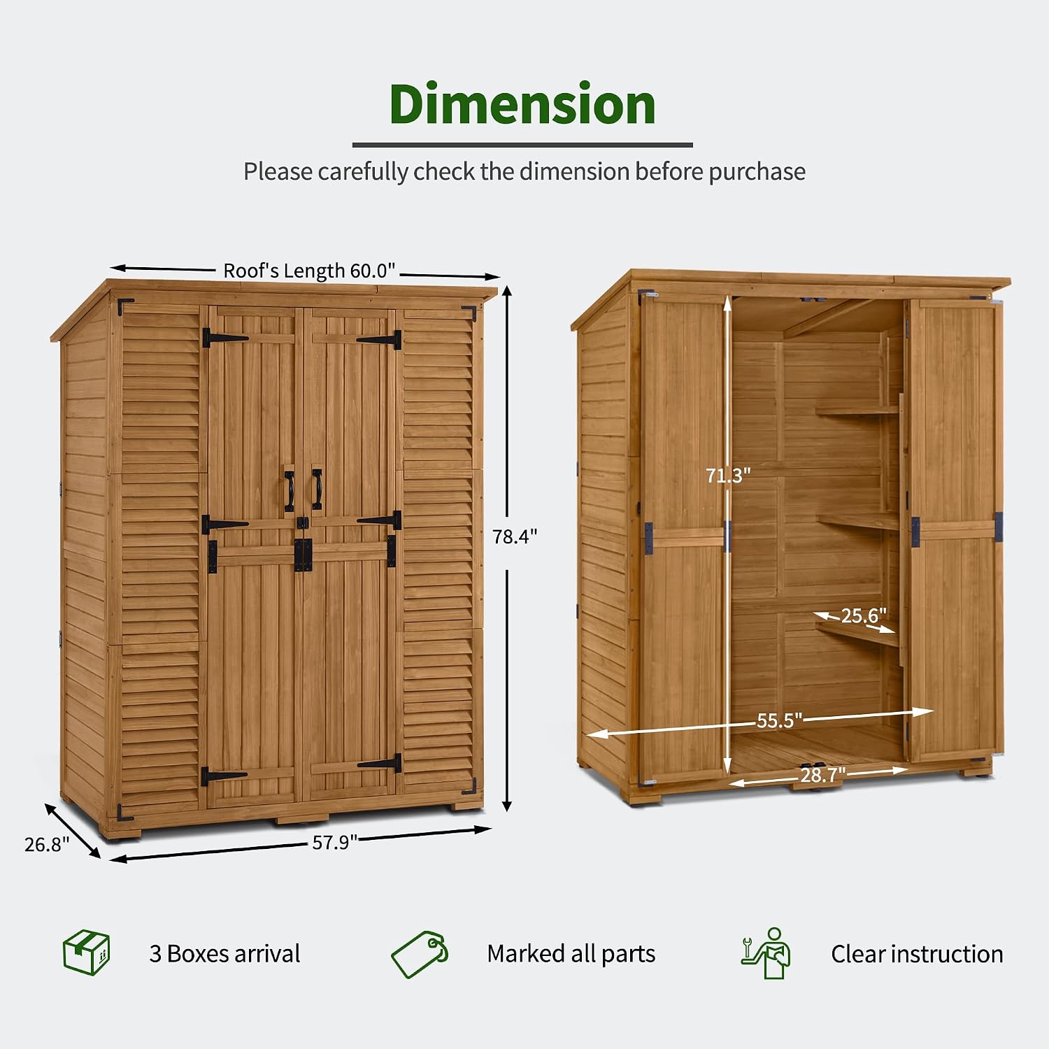 ตู้เก็บของกลางแจ้งพร้อมชั้นวาง - Gardening Tools Wooden บทวิจารณ์และราคา