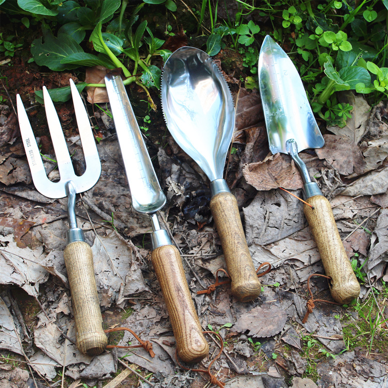 ชุดเครื่องมือทำสวนสแตนเลส 8 ชิ - Gardening Tools Wooden บทวิจารณ์และราคา