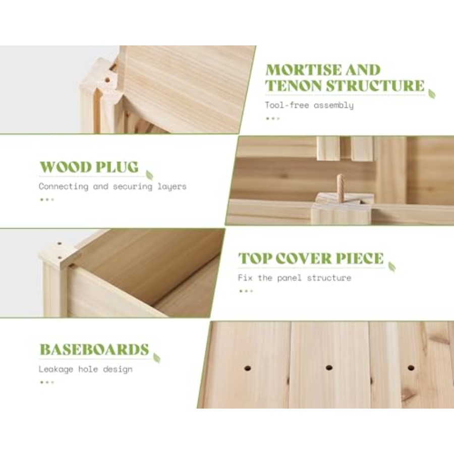 กระบะปลูกต้นไม้กลางแจ้งแบบยกสู - Gardening Tools Wooden บทวิจารณ์และราคา